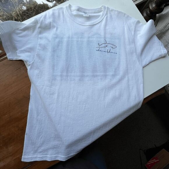 Vintage Cabo San Lucas Shark Graphic Tee White T-Shirt Large Made in Mexico - Picture 3 of 8